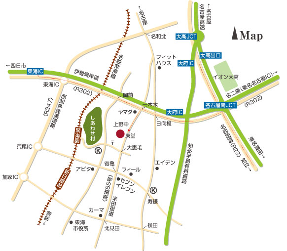 東堂地図 愛知県東海市荒尾町油田38番地
